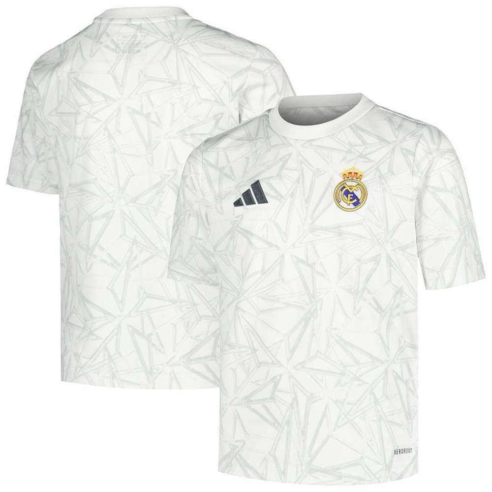 Youth Adidas White Real Madrid 2024-2025 Pre-Match shirt Jersey